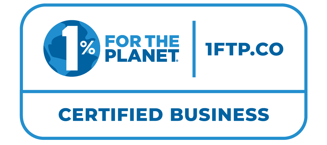 The 1% FOR THE PLANET CERTIFIED BUSINESS seal