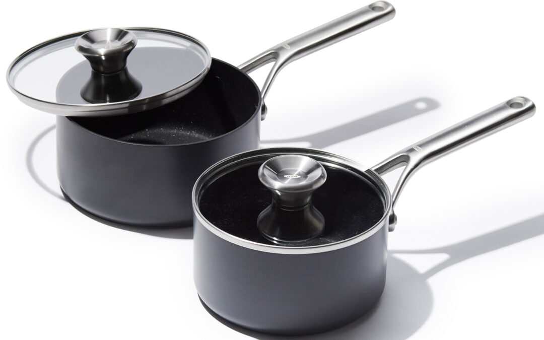 Ceramic Professional Non‑stick 16 & 18 cm Saucepan Set with Lids