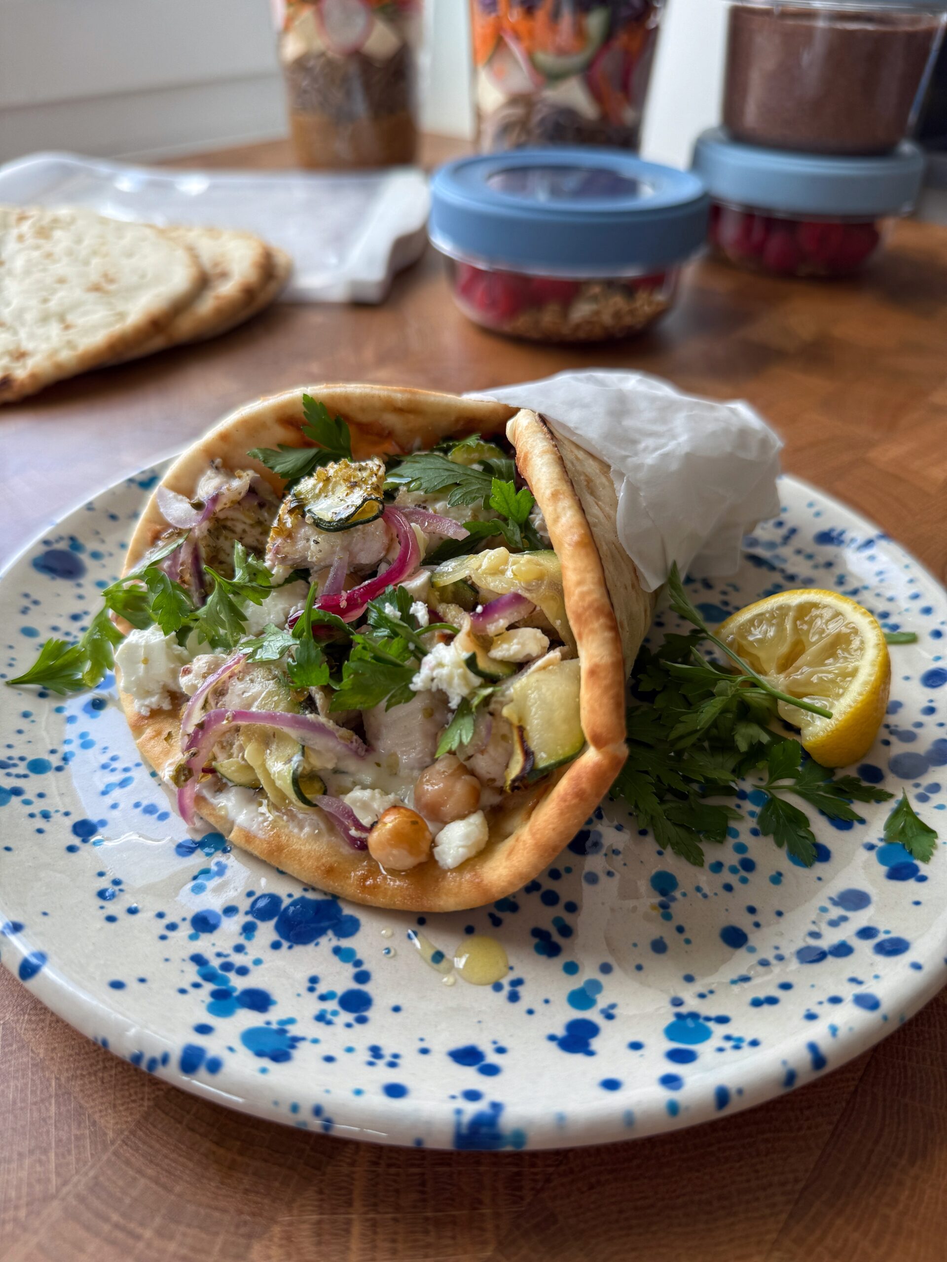 Lemon Herb Chicken Flatbread by OXO Chef in Residence, Emma Petersen Lemon Herb Chicken Flatbread by OXO Chef in Residence, Emma Petersen
